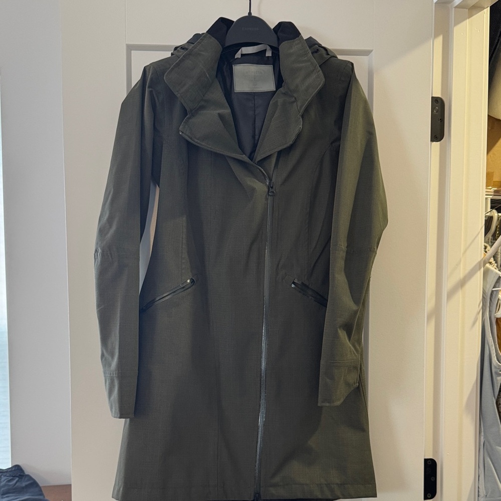 Athleta Dark Olive Rain Jacket